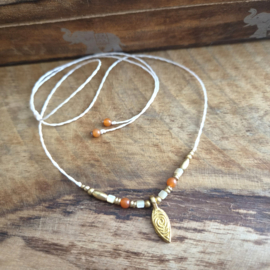 Boho bedelkettinkje Carneool
