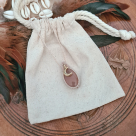 Macramé ketting Maansteen Peach