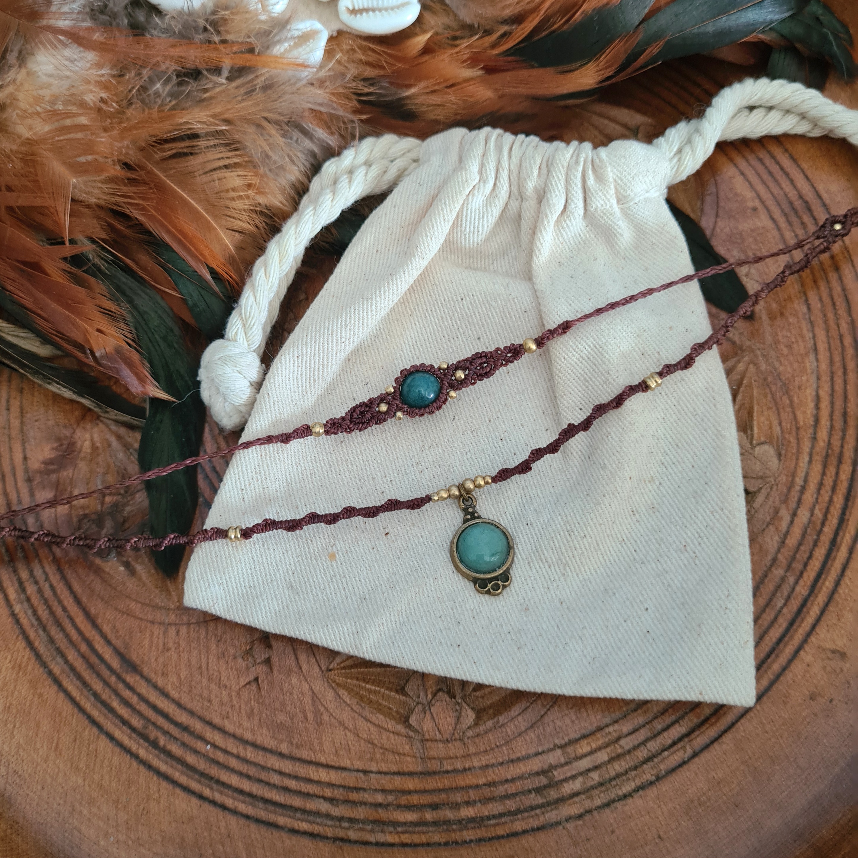 Double layered choker Aventurijn