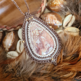 Macramé ketting  Agaat