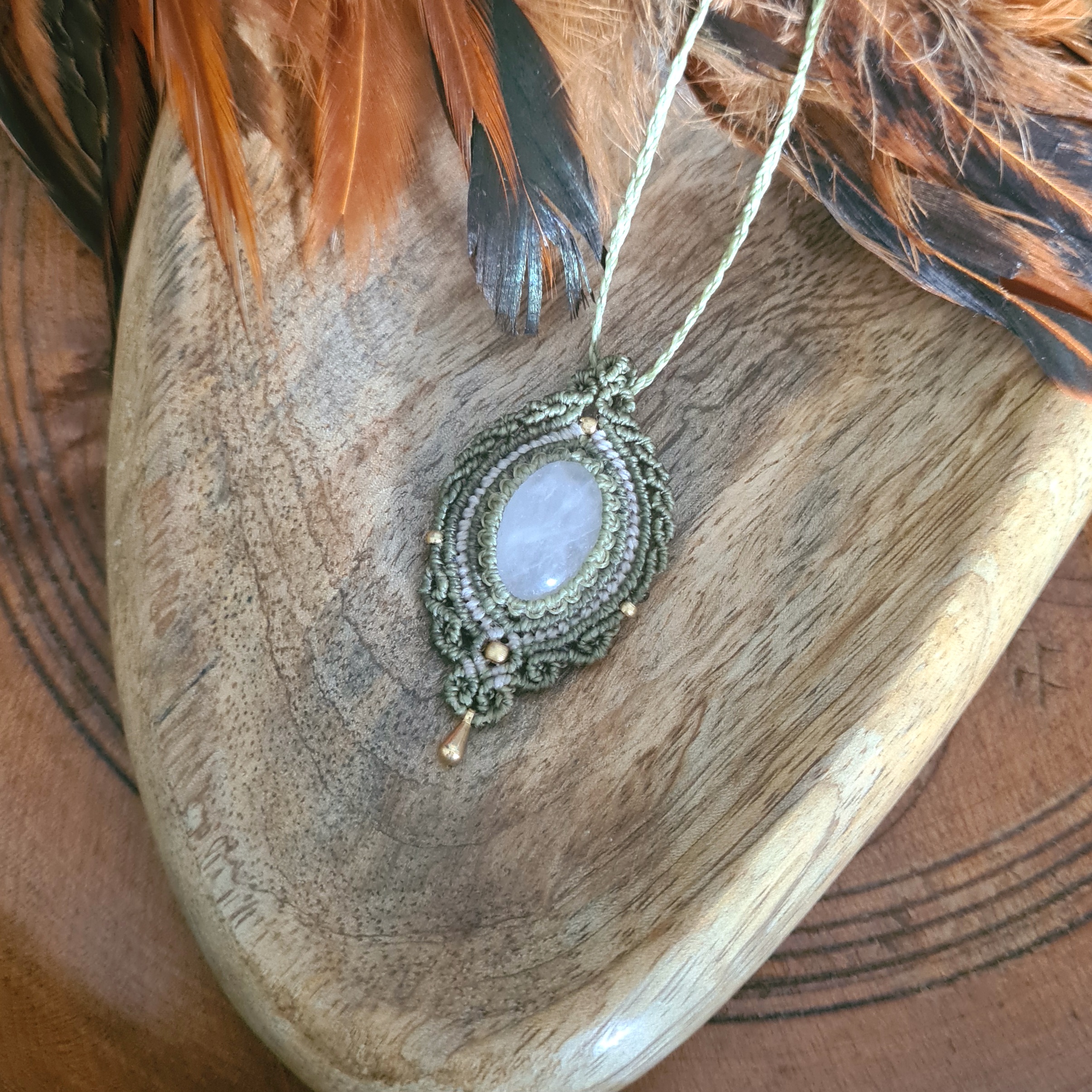 Macramé ketting Bergkristal