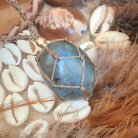 Stone wrapped ketting Labradoriet