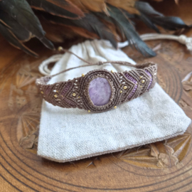 Macramé armband Amethist