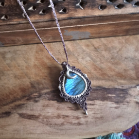 Macramé ketting Labradoriet
