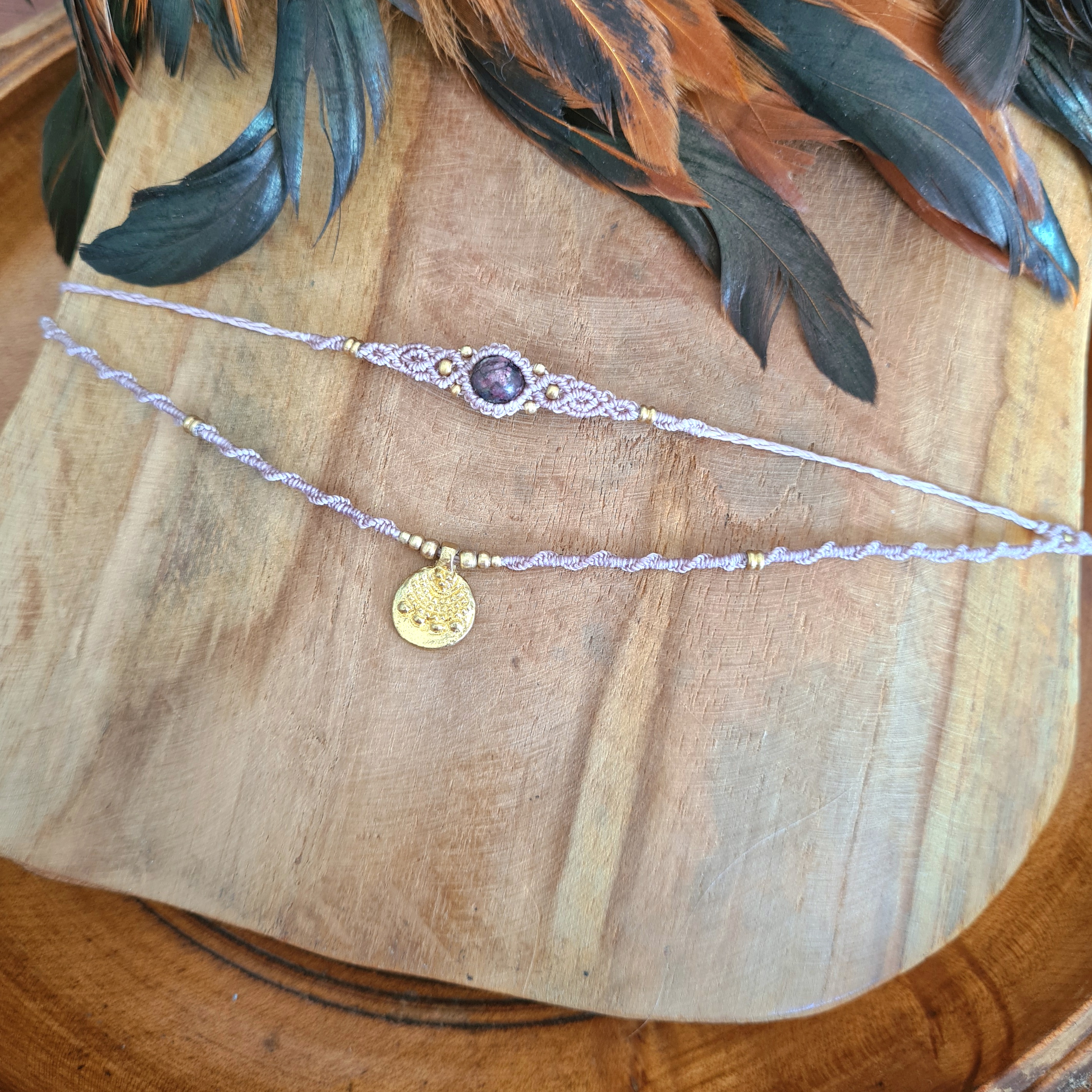 Double layered choker Robijn in Zoïsiet