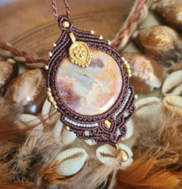 Macramé ketting  Agaat