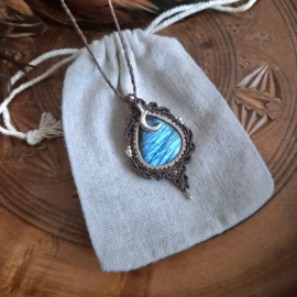 Macramé ketting Labradoriet