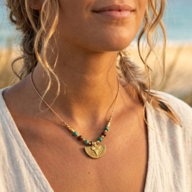 Boho bedelkettinkje Chrysocolla