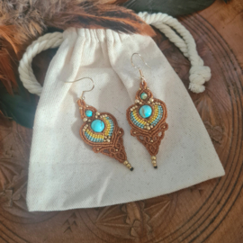 Boho oorbellen Turquoise