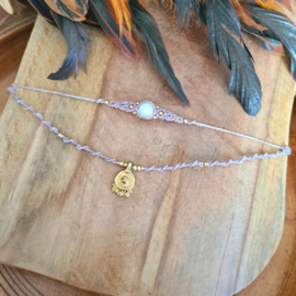 Double layered choker Maansteen