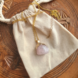 Ketting met Ruwe Rozekwarts