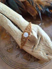 Macramé armbandje Bergkristal