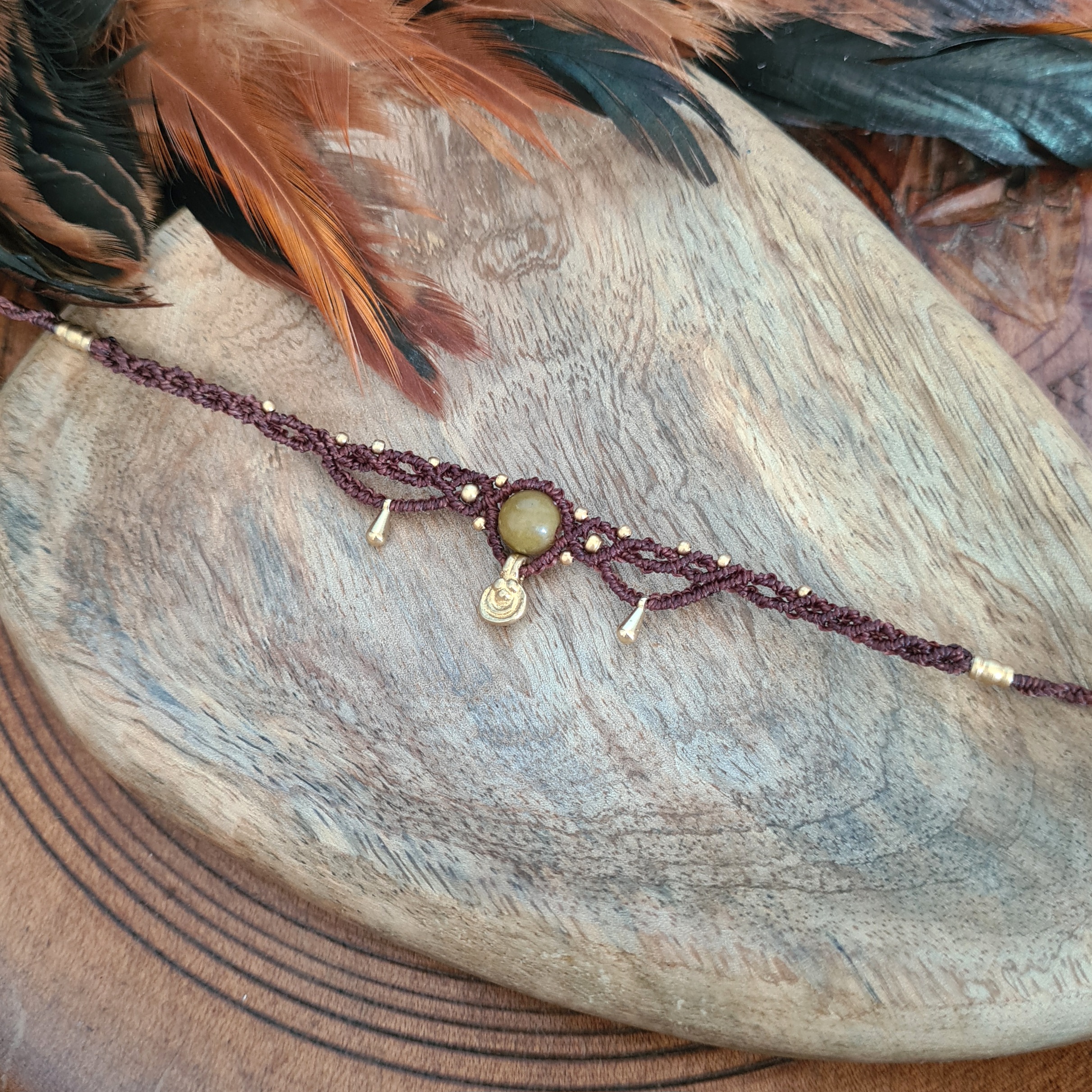 Macramé choker Serpentijn
