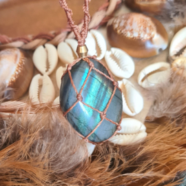 Stone wrapped ketting Labradoriet