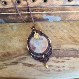 Macramé ketting  Agaat