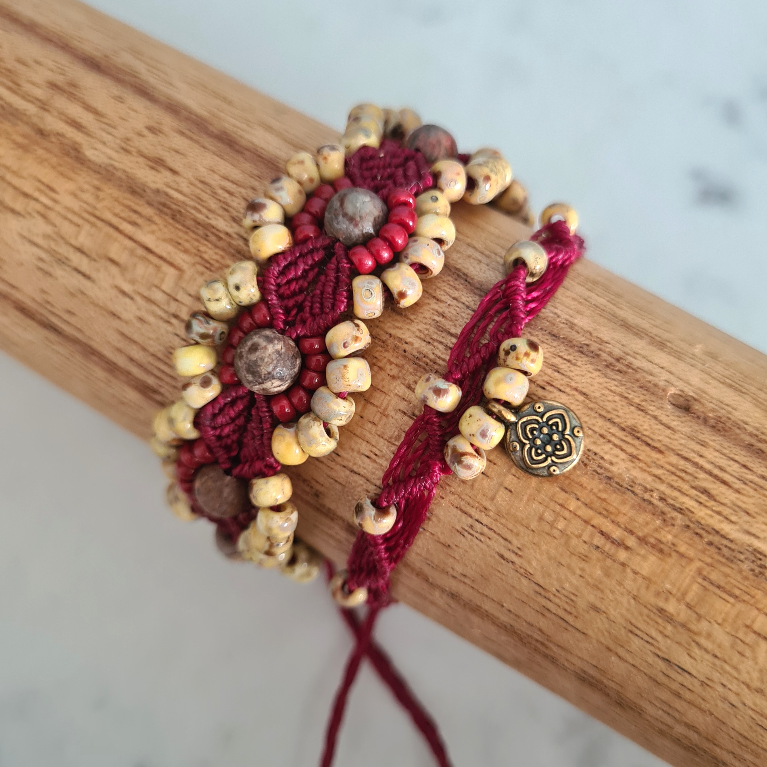 Macramé amband setje