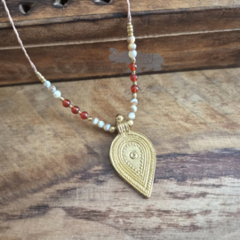 Boho bedelketting Carneool
