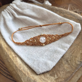 Macramé armbandje Bergkristal