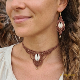 Macramé oorbellen Kauri