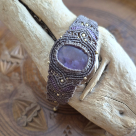 Macramé armband Amethist