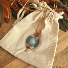 Wrapped stone ketting Amazoniet