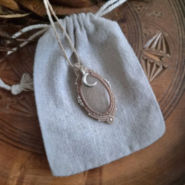 Macramé ketting  Maansteen