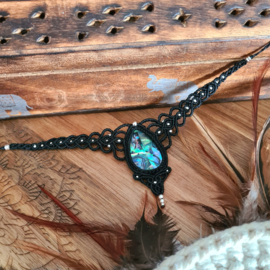 Macramé choker Abalone