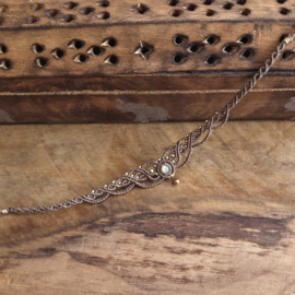 Macramé choker Opaal