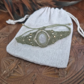 Macramé armband Bergkristal