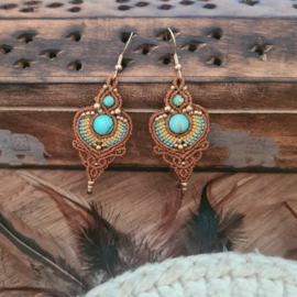 Boho oorbellen Turquoise