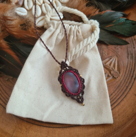 Macramé ketting Botswana Agaat