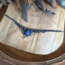Macramé choker Lapis Lazuli