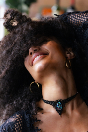 Macramé choker Abalone