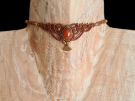 Wrapped stone choker Carneool