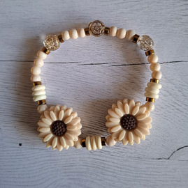 Armband Bloem Ivoor