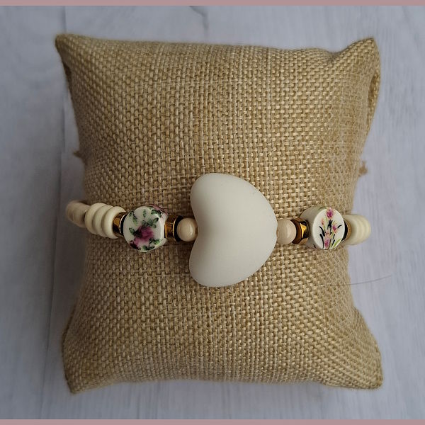 Armband Hart Wit-ivoor