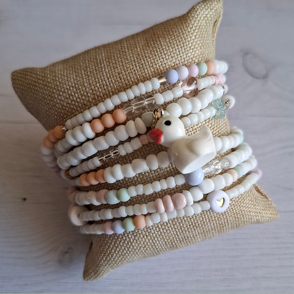 Wikkelarmband - Wit Pastel