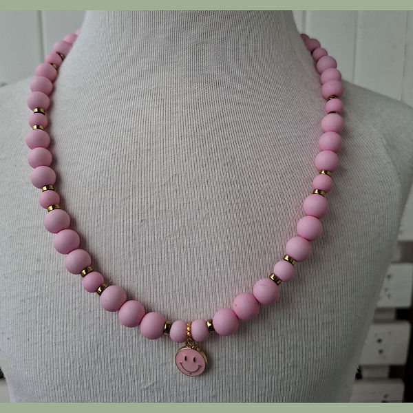 Ketting Licht Roze Smiley