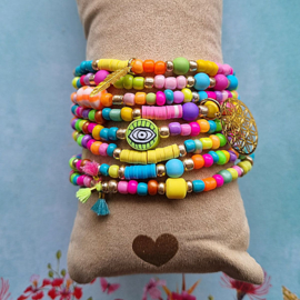 Wikkelarmband Neon Mix  8*