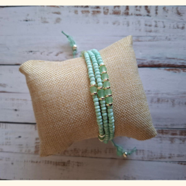 Armband string Fall mint Zilver