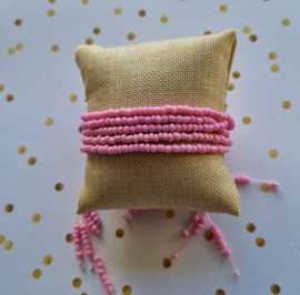 Armband string Roze 3mm - verschillende kleuren