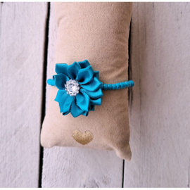 Bloemenarmband Teal blw