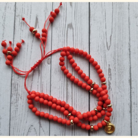 Armband string diversen Rood