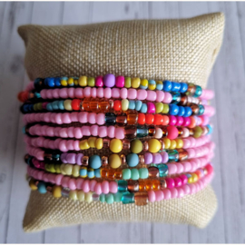 wikkelarmband Summer Pink Small Beads