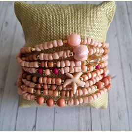 Wikkelarmband Oud Roze Summer 8 *