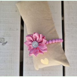 Bloemenarmband Roze - oudroze