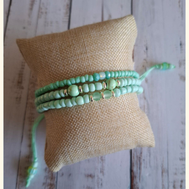 Armband string mint Zilver 2