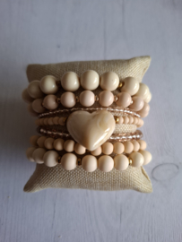 Set 7 delig- Ivoor met hart