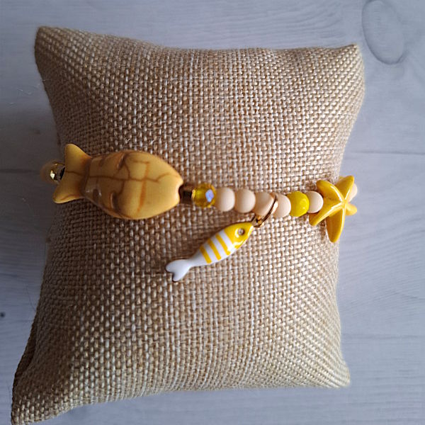 Armband Vis geel