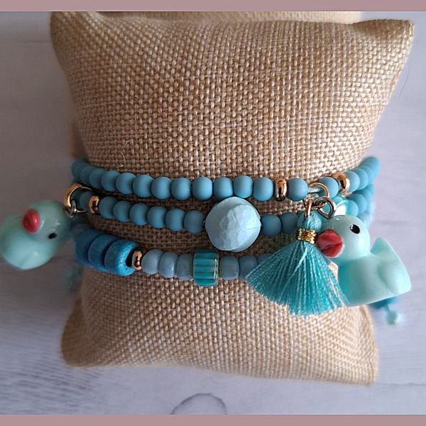 Armband string Eend Blauw